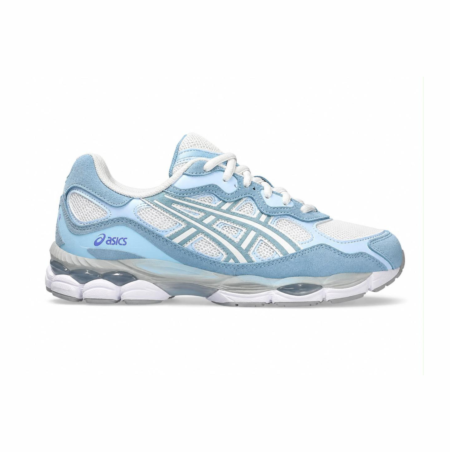"ASICS Gel NYC "light blue with breathable white mesh"