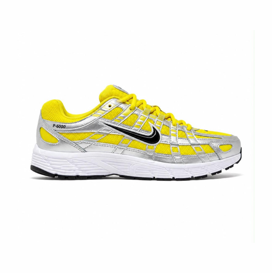 Nike P-6000 " metallic silver with yellow mesh"